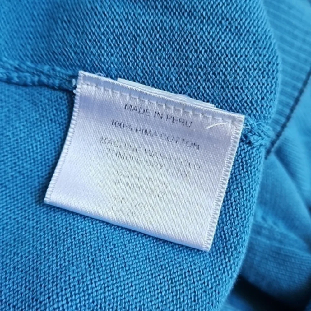 Ashworth Blue Knit V Neck Lightweight‎ Pima Cotton Golf Sweater Sz XL